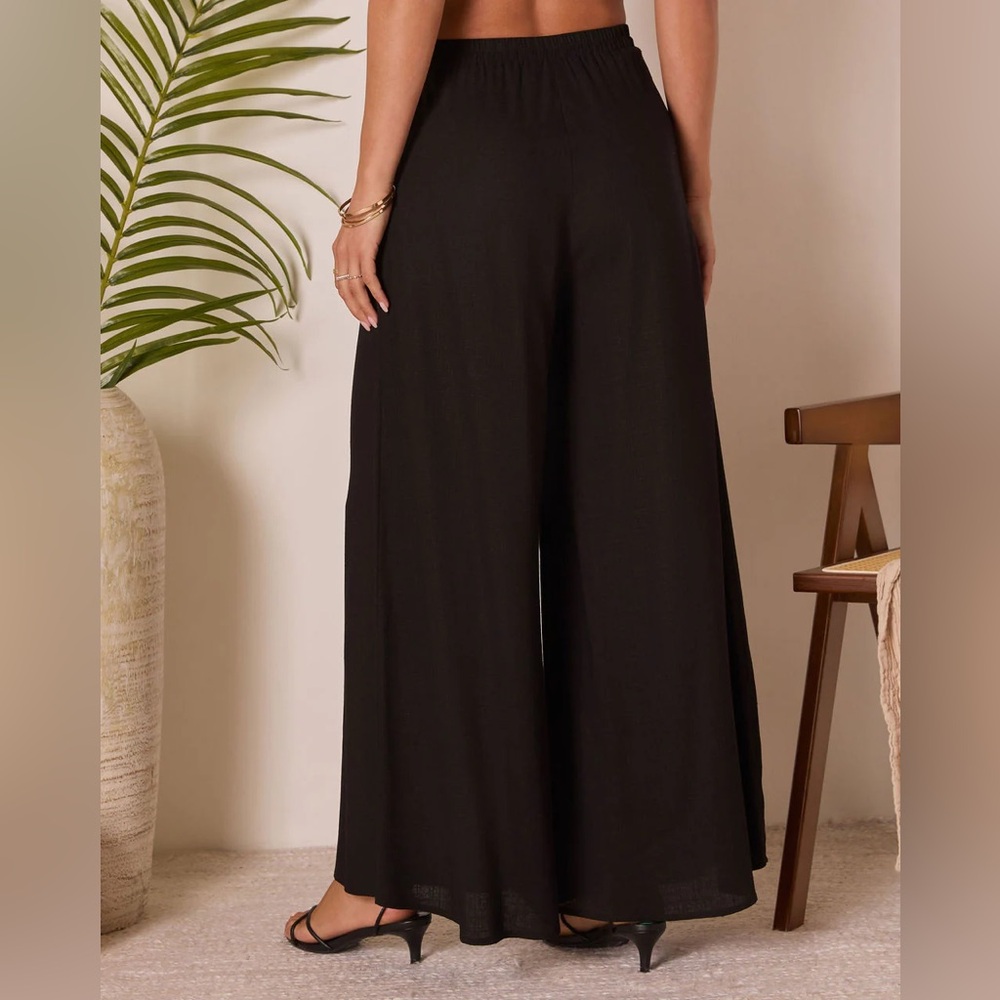 NEW VICI Linen Gabbie Short Sleeve Button Up Top and High Rise Pants Outfit Set - Picture 5 of 16